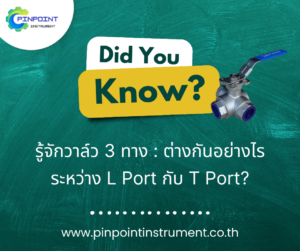 ภาพอธิบายความแตกต่างของวาล์ว 3 ทางระหว่าง L Port และ T Port โดย Pinpoint Instrument