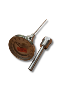 เกจวัดอุณหภูมิอุตสาหกรรม Tel-Tru หน้าปัดสแตนเลสพร้อมปลอก Thermowell