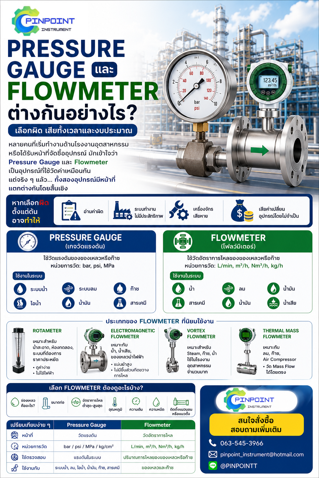 Pressure Gauge กับ Flowmeter ต่างกันอย่างไร