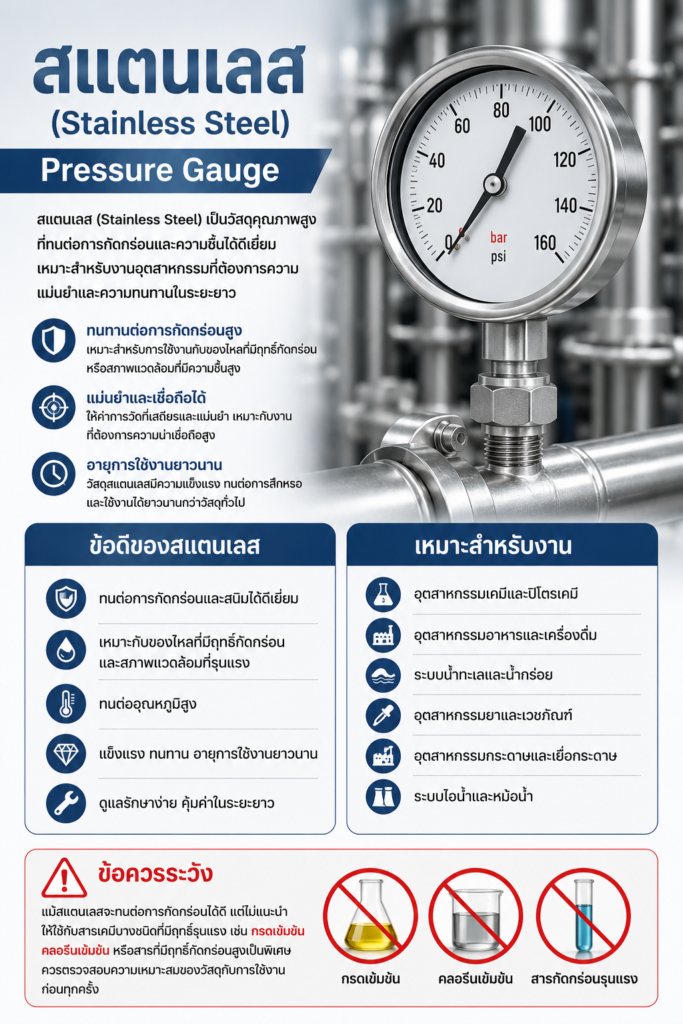 Pressure Gauge สแตนเลส