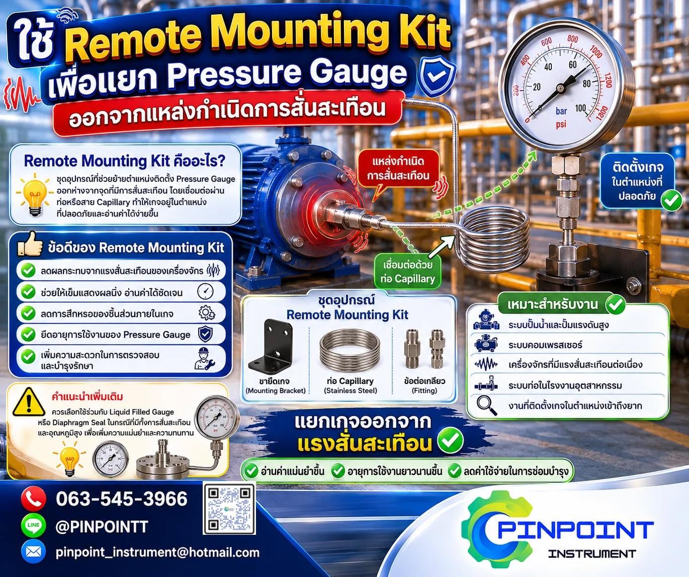 Remote Mounting Kit คืออะไร อุปกรณ์สำคัญที่ช่วยยืดอายุ Pressure Gauge และเพิ่มความแม่นยำในการวัด