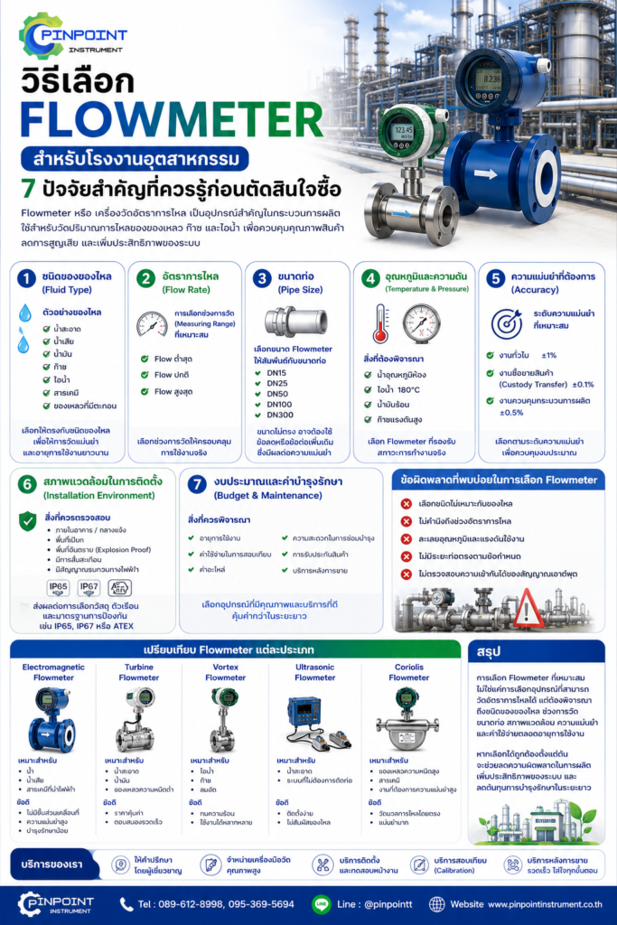 วิธีเลือก Flowmeter สำหรับโรงงานอุตสาหกรรม