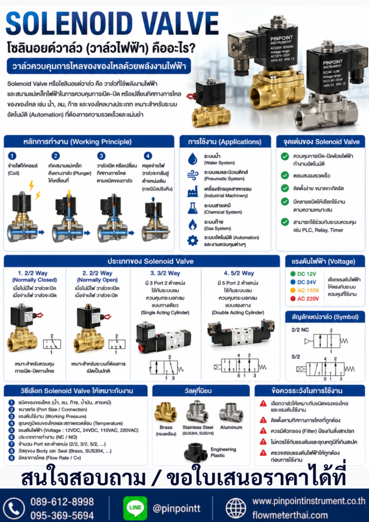 Solenoid Valve คืออะไร โซลินอยด์วาล์วทำงานอย่างไร และเลือกแบบไหนดี