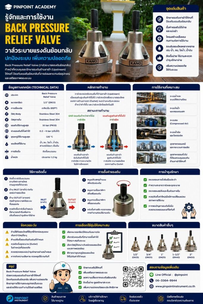BACK PRESSURE RELIEF VALVE